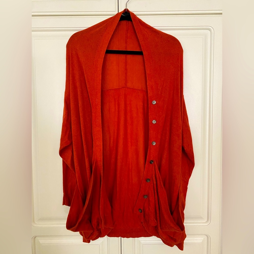 Two way orange knit cardigan